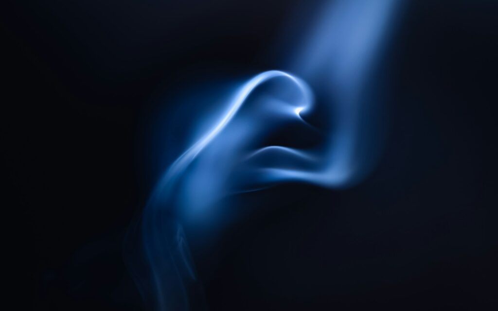 blue smoke in black background